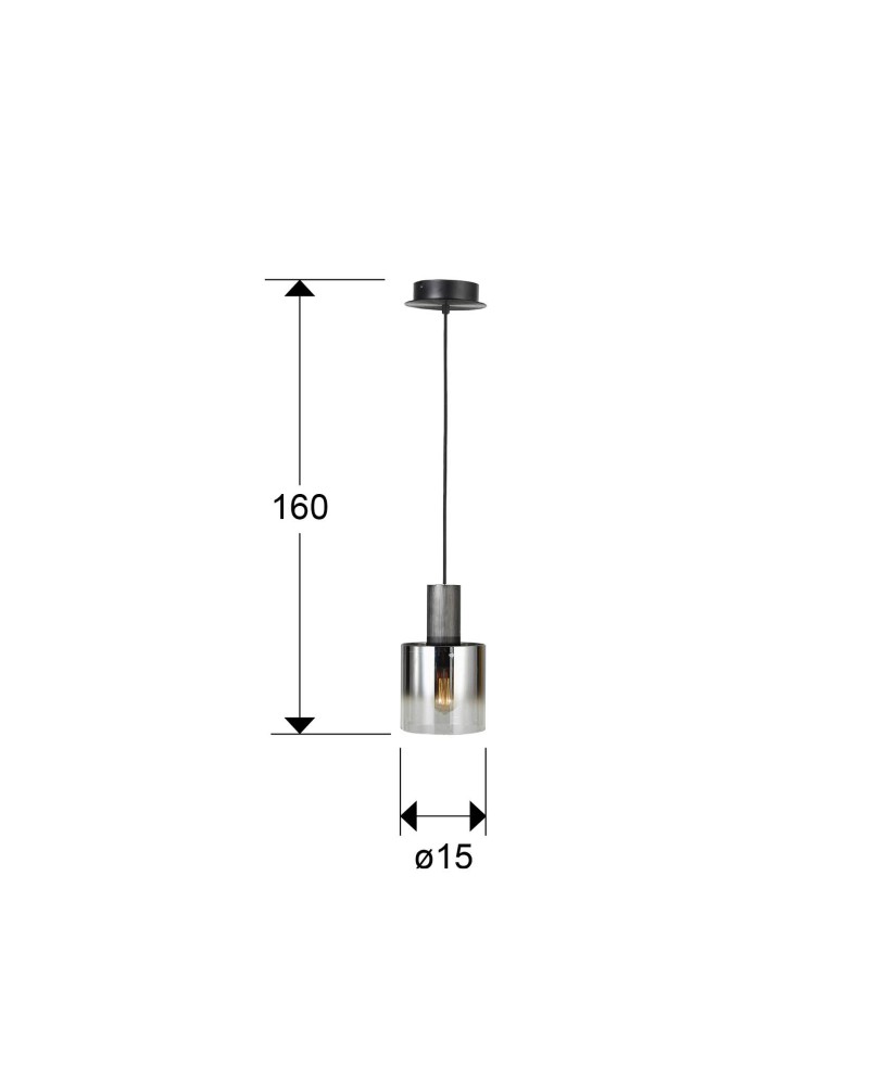 I3-VENIZE- LAMPARA 1L NEGRO-SMOKE