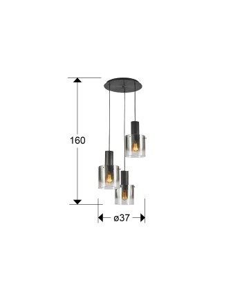 I3-VENIZE- LAMPARA 3L NEGRO-SMOKE