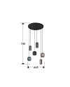 I3-NIMES- LAMPARA 6L NEGRO-COLORES
