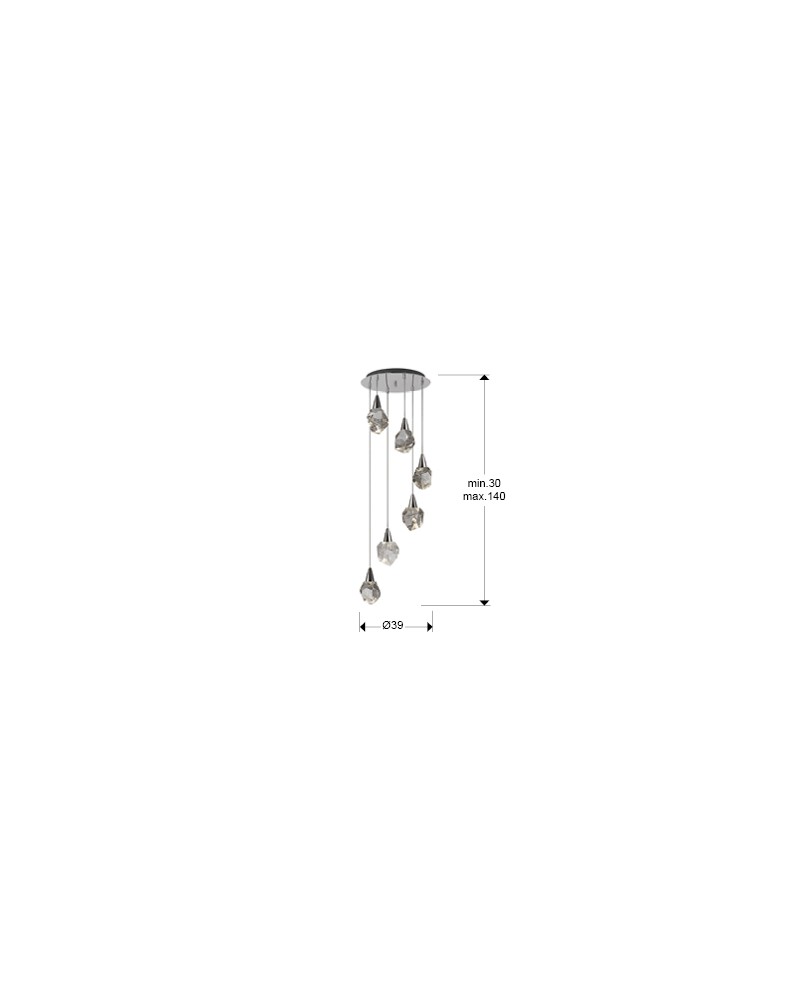 LAMPARA 6L·AQUARIA· CROMO