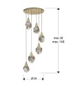 LAMPARA 6L·AQUARIA·ORO MATE