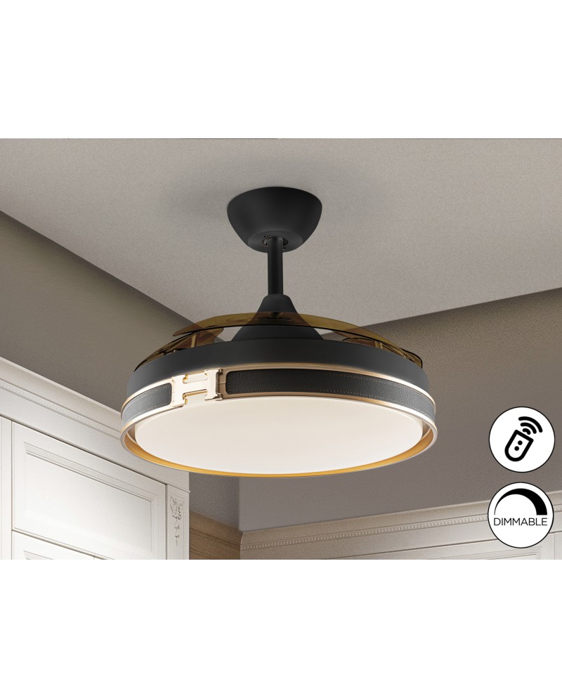 HERON-VENTILADOR NEGRO ORO DIMABLE