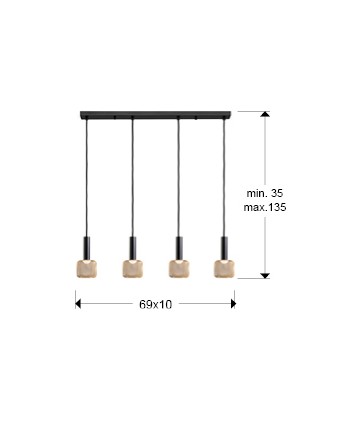 LAMPARA 4L ·SINCRO· NEGRO/ORO