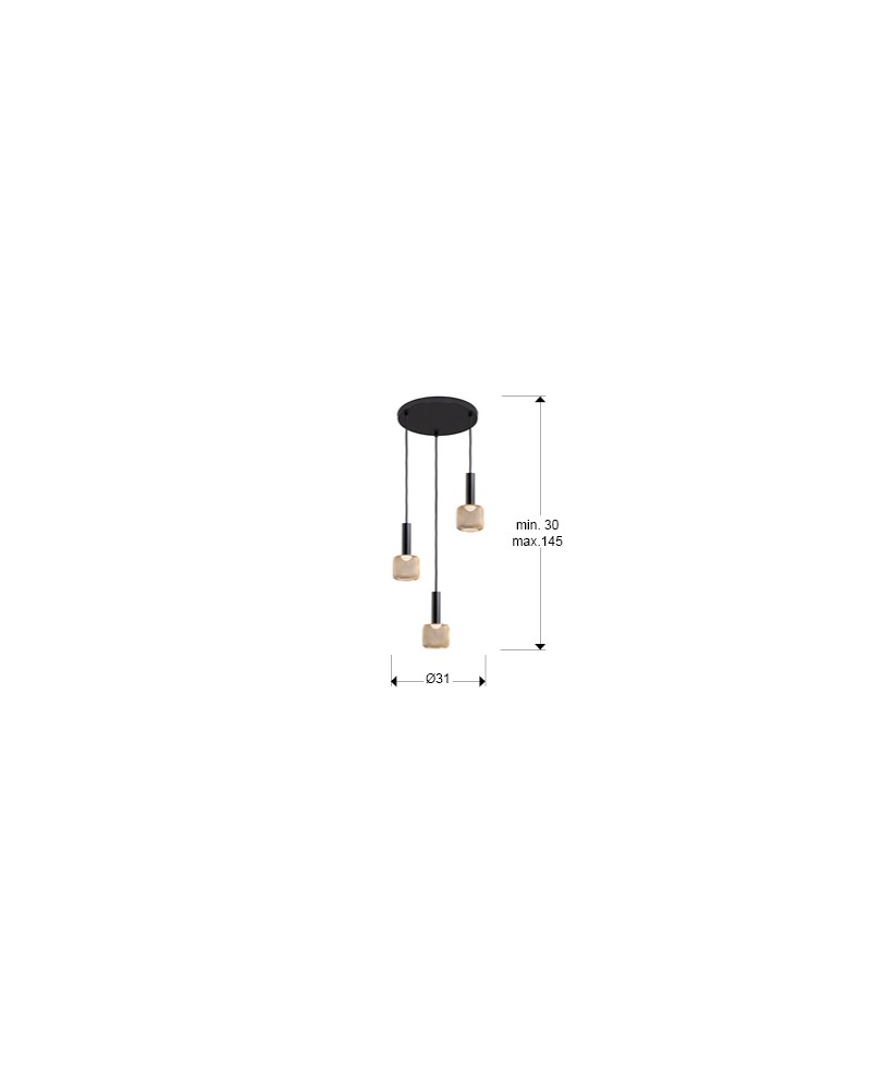 LAMPARA 3L ·SINCRO· NEGRO/ORO