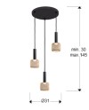 LAMPARA 3L ·SINCRO· NEGRO/ORO