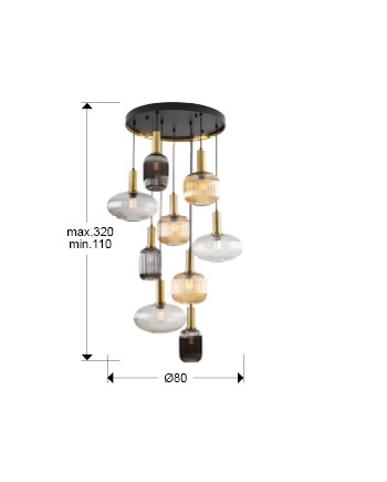 NORMA - LAMP 9L NEGRO-LATON DIM