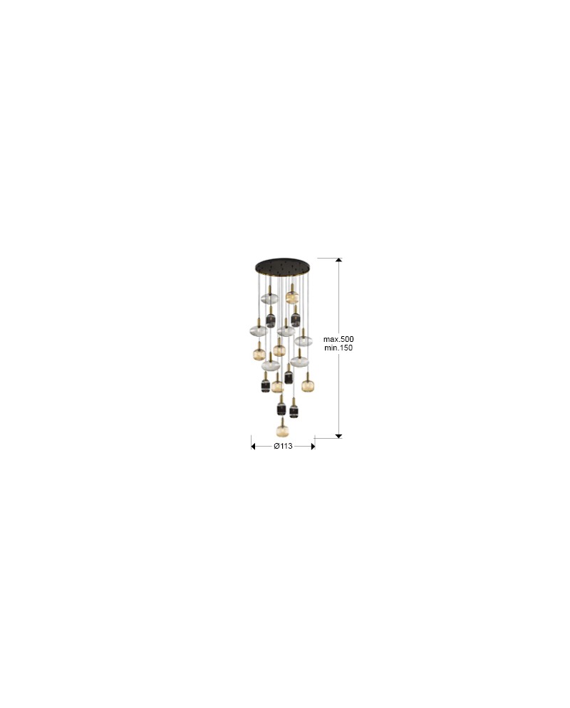 NORMA- LAMP 18L NEGRO-LATON DIM