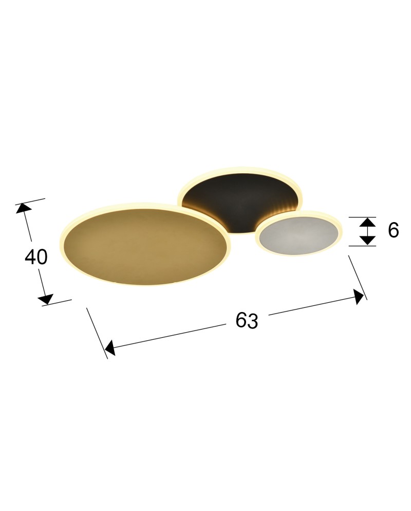 UMBRA- PLAFON ORO-NEGRO-BLANCO