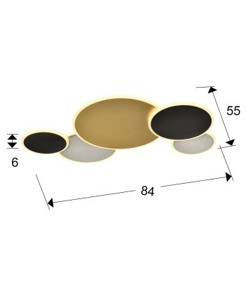UMBRA-PLAFON GRAN ORO-NEGRO-BLANCO