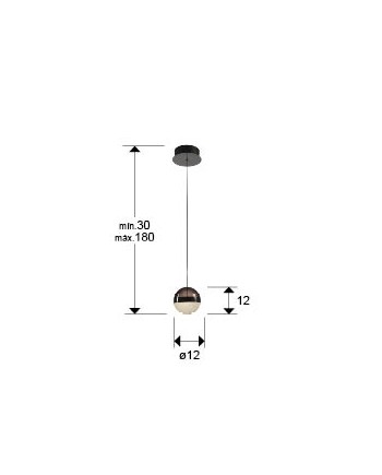 ORBES- LAMPARA 1L CROMO NEGRO D12