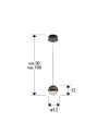 ORBES- LAMPARA 1L CROMO NEGRO D12