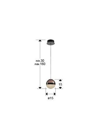 ORBES- LAMPARA 1L CROMO NEGRO D15