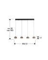 ORBES- LAMPARA 4L CROMO NEGRO D12