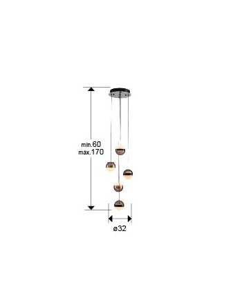 ORBES-LAMPARA 5L NEGRO/COBRE/LATON