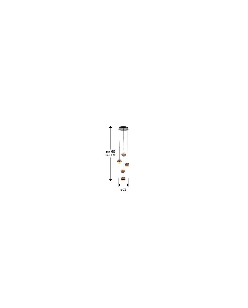 ORBES-LAMPARA 5L NEGRO/COBRE/LATON