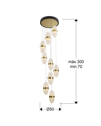 GARDEN- LAMPARA 9L NEGRO-BRONCE