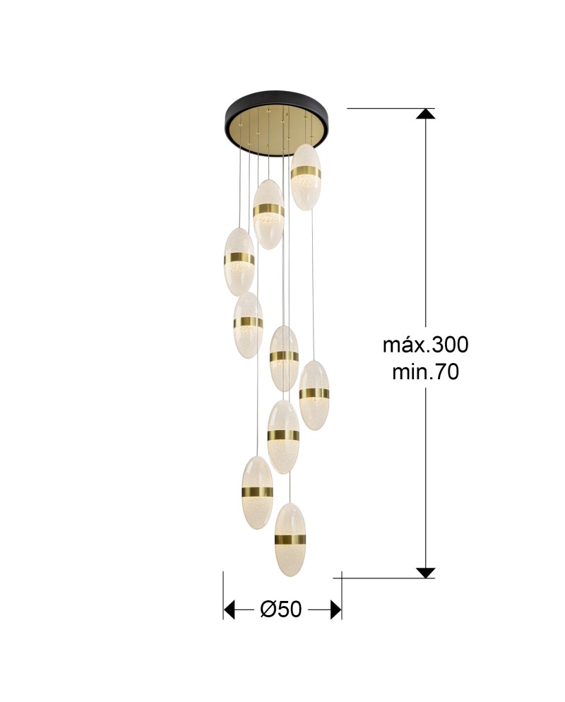 GARDEN- LAMPARA 9L NEGRO-BRONCE