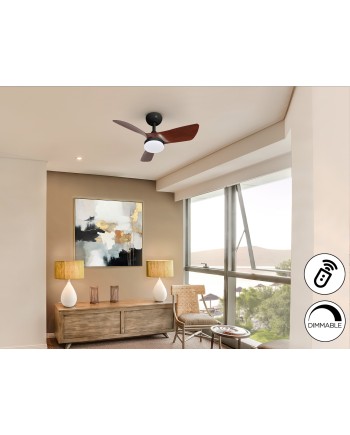 TROPIC- VENTILADOR NEGRO/NOGAL
