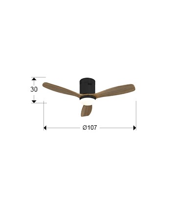 SIROCO MINI-VENTILADOR NEG/NOGAL DIM