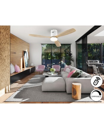 SIROCO-VENTILADOR BLANCO MADERA DIM