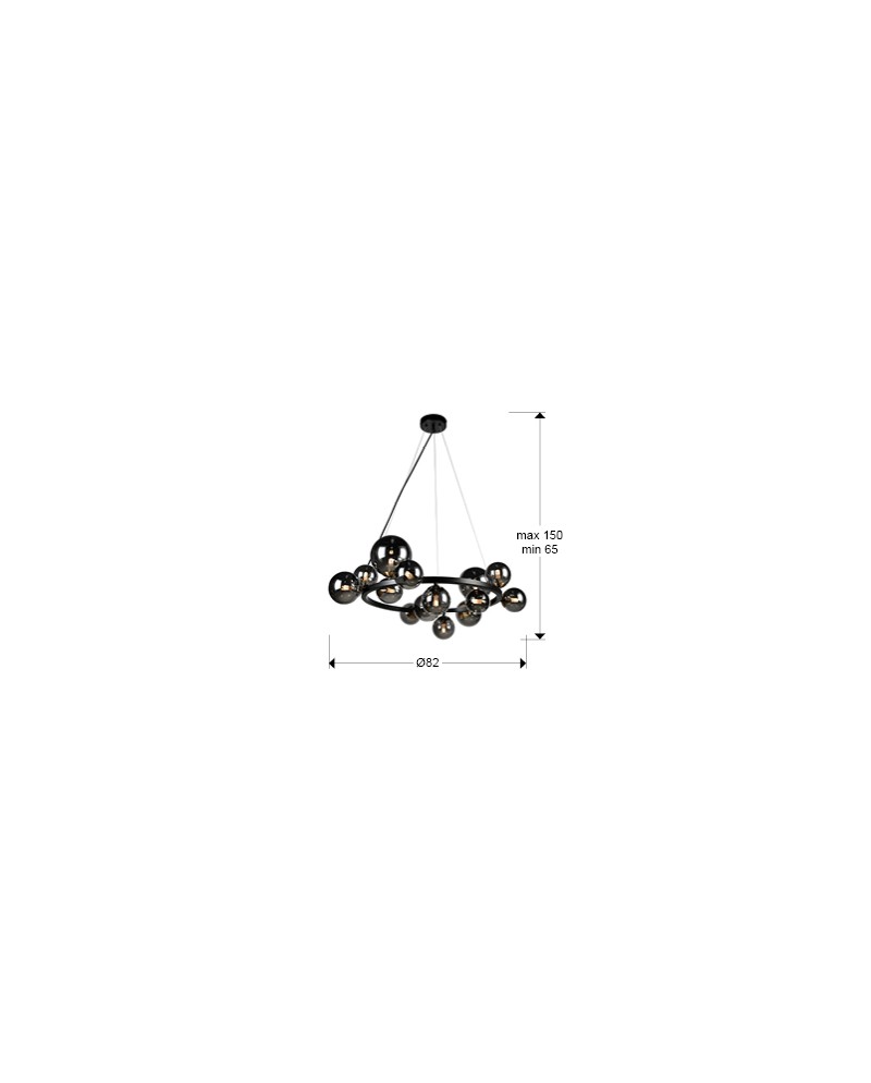 LAMPARA 14L ·ASTROS· NEGRO