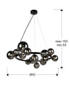 LAMPARA 14L ·ASTROS· NEGRO