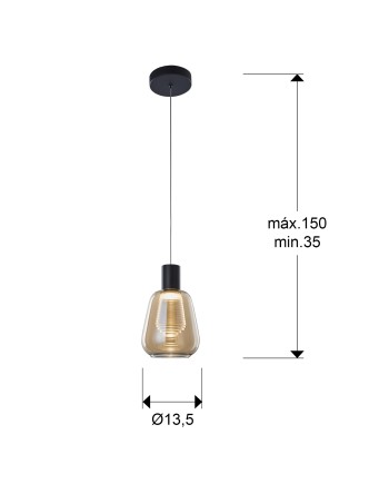 I3-CARISA- LAMPARA 1L NEGRO