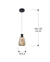 I3-CARISA- LAMPARA 1L NEGRO