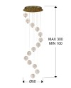 AUSTRAL- LAMP. 14L LED ORO Ø50