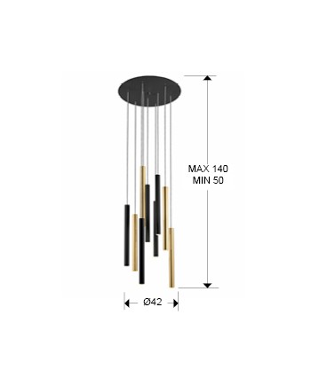 LAMPARA·VARAS·ORO/NEGRO 9L