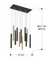 LAMPARA·VARAS·ORO/NEGRO 11L DIMABLE