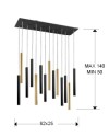 LAMPARA·VARAS·ORO/NEGRO 14L DIMABLE