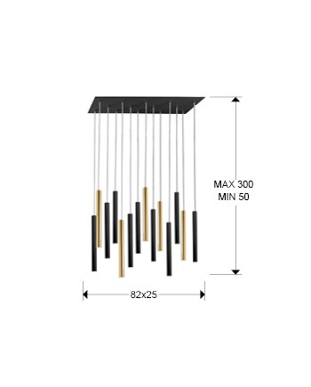 GRAN LAMP·VARAS·ORO/NEGRO 14L DIM