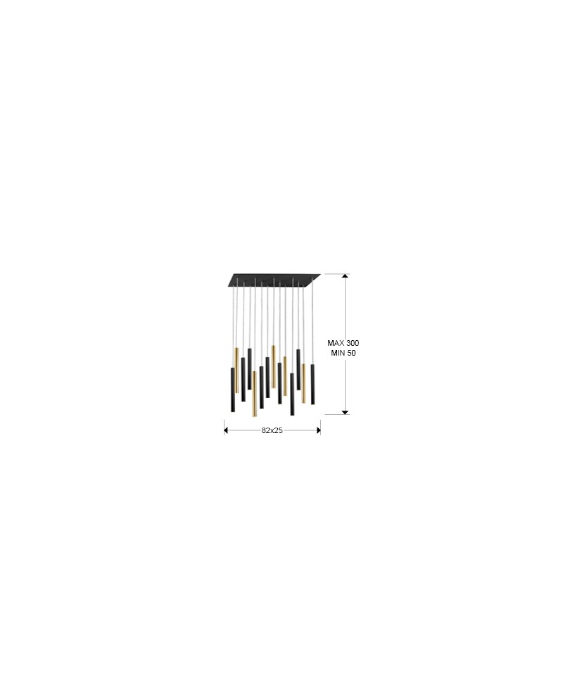 GRAN LAMP·VARAS·ORO/NEGRO 14L DIM