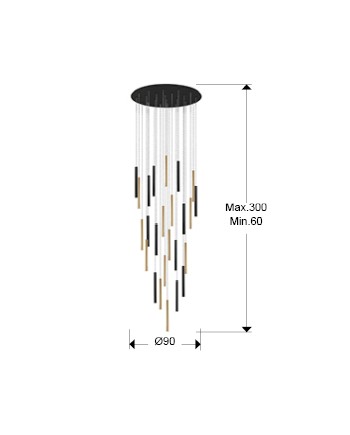 LAMP·VARAS·ORO/NEGRO 25L DIM