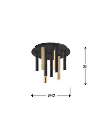 PLAFON·VARAS·ORO/NEGRO 9L