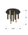 PLAFON·VARAS·ORO/NEGRO 9L