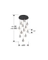 CORINA- LAMPARA 12L NEGRO-COBRE