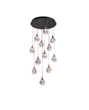 CORINA- LAMPARA 12L NEGRO-COBRE