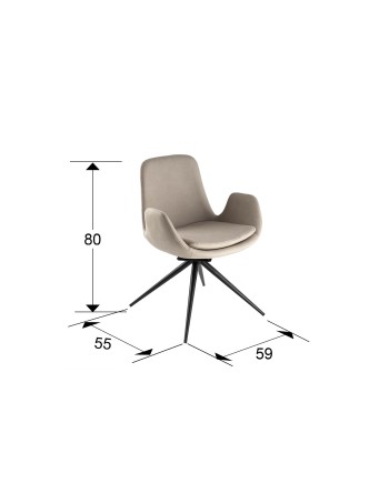 ZUNA- SILLA GIRATORIA BEIS