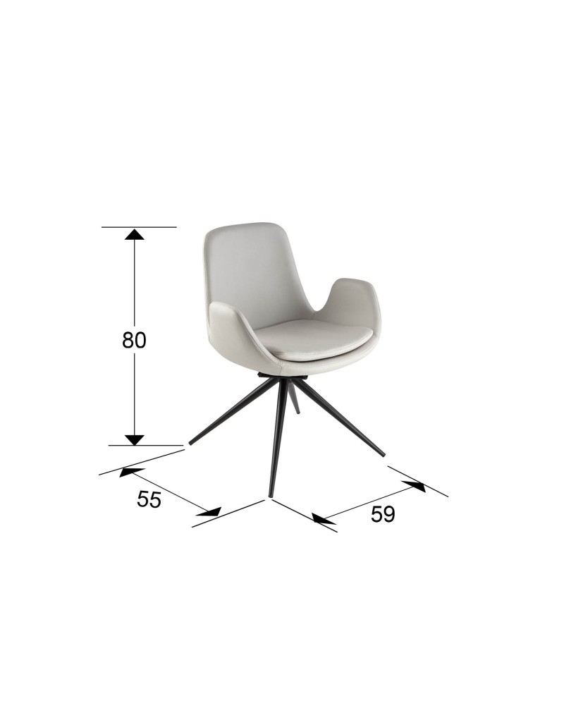 ZUNA- SILLA GIRATORIA BLANCA