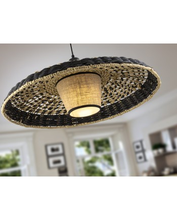 FIJI- LAMP PAPEL TRENZADO NEGRO/NAT