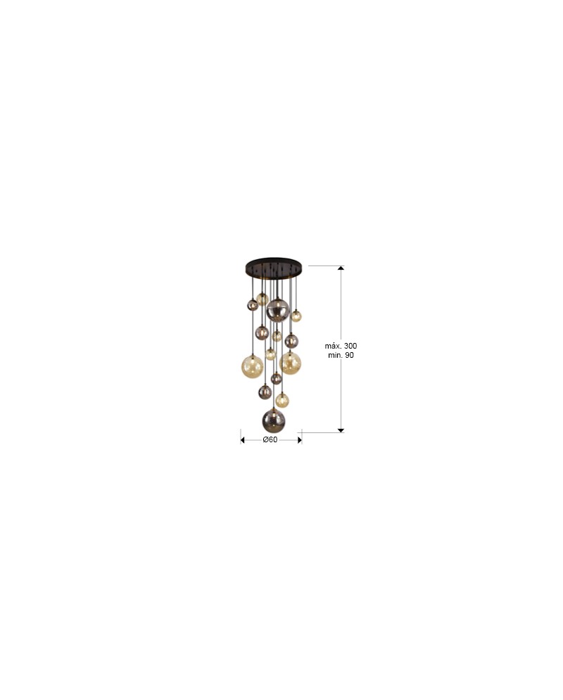 DARK-LAMPARA 14L NEGRO-LATON