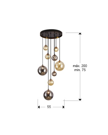 DARK-LAMPARA 9L NEGRO-LATON
