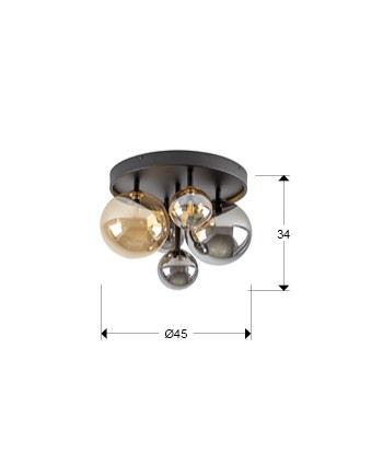 DARK-PLAFON 5L NEGRO-LATON
