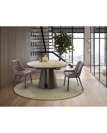 SAMARA -MESA COMEDOR- TRAVERTINO/MARRON