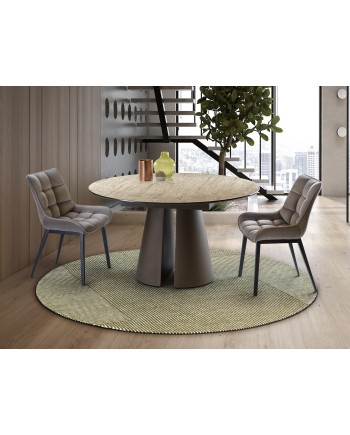 SAMARA -MESA COMEDOR- TRAVERTINO/MARRON