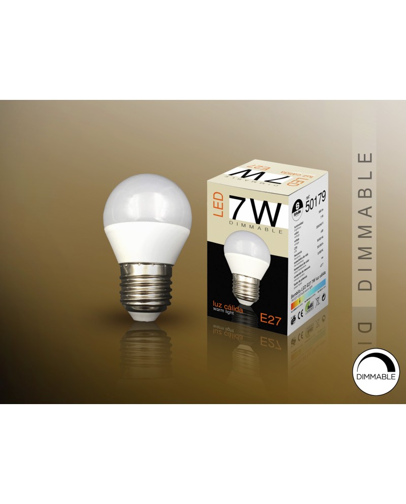 BOMB.LED DIMABLE 3000K 7W E27