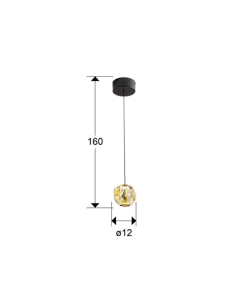 ZARIA- LAMP 1L- NEGRO/BRONCE/AMBAR