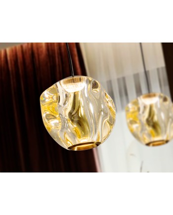 ZARIA- LAMP 1L- NEGRO/BRONCE/AMBAR